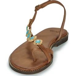 Exé Shoes - 530-MILOS-LEATHER-BROWN-TURQUOISE